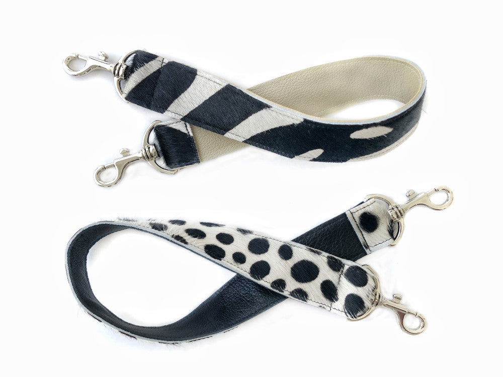 Short Printed Calf Hair Strap - Black & White - MORE COLORS