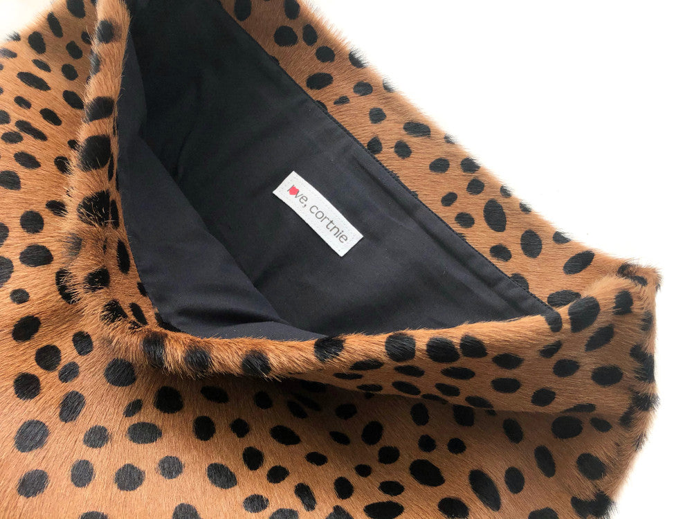 Cheetah Calf Hair Roll Down Clutch