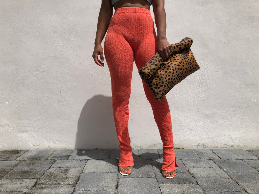 Cheetah Calf Hair Roll Down Clutch