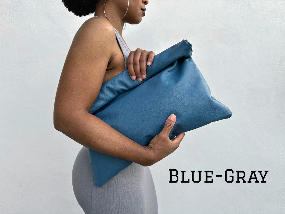 Color Me Roll-Down Leather Clutch - MORE COLORS