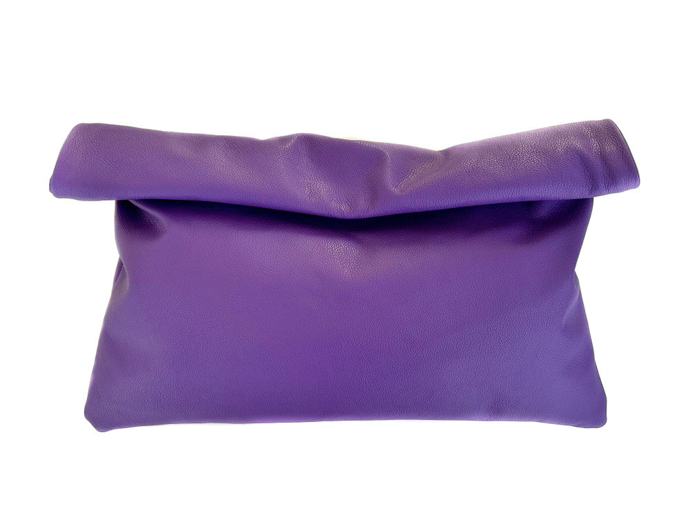 Color Me Roll-Down Leather Clutch - MORE COLORS