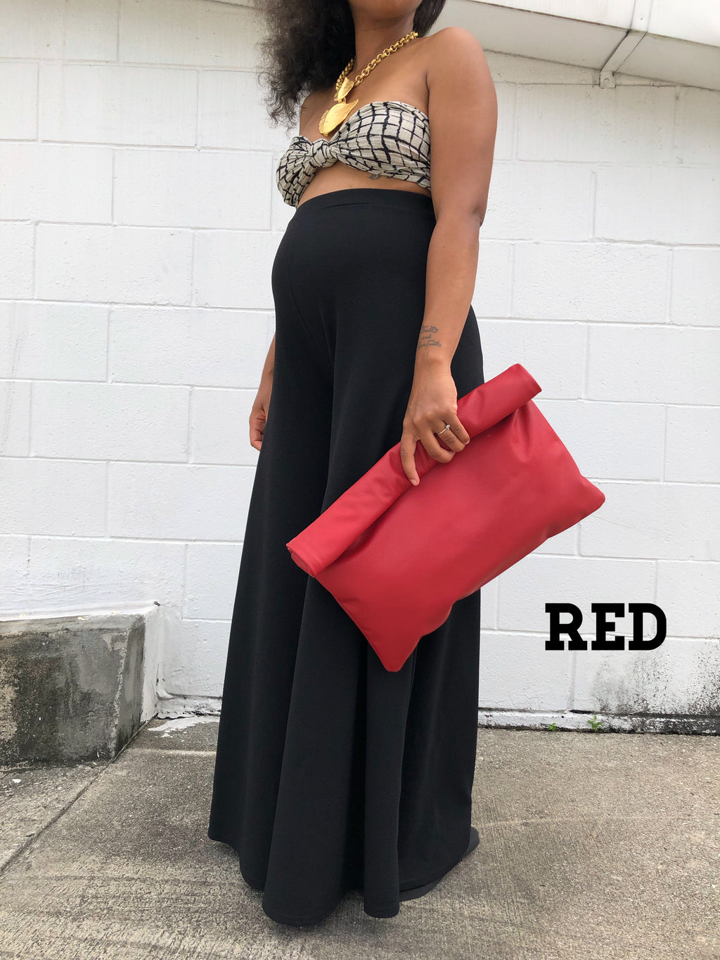Color Me Roll-Down Leather Clutch - MORE COLORS