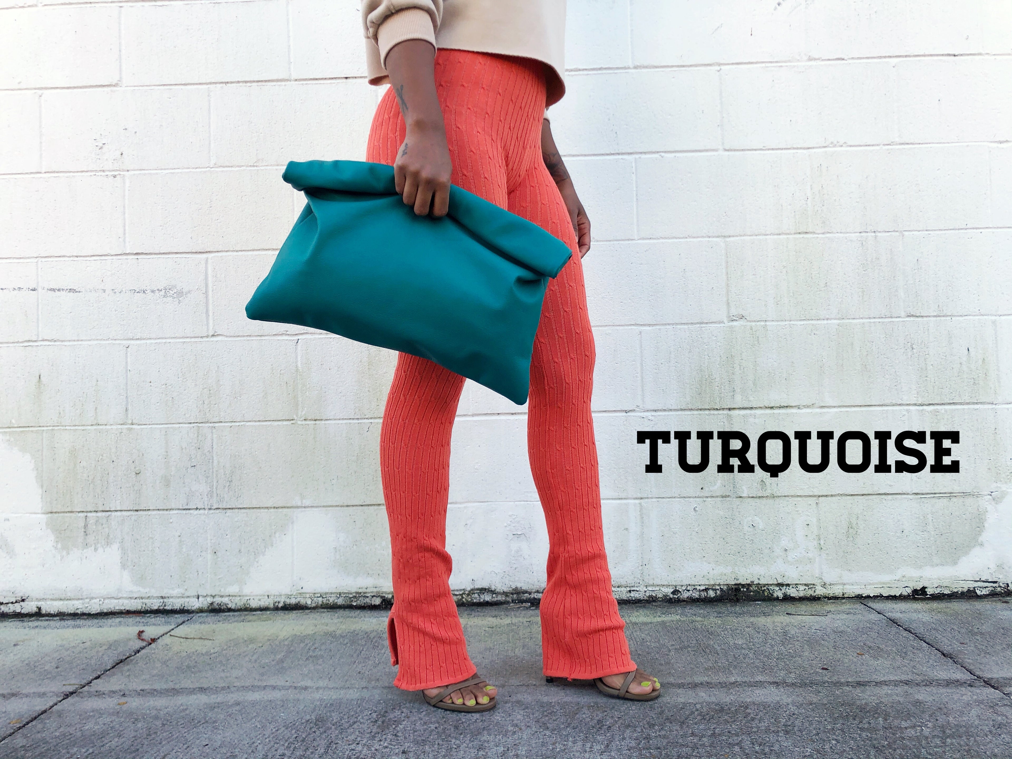 Color Me Roll-Down Leather Clutch - MORE COLORS