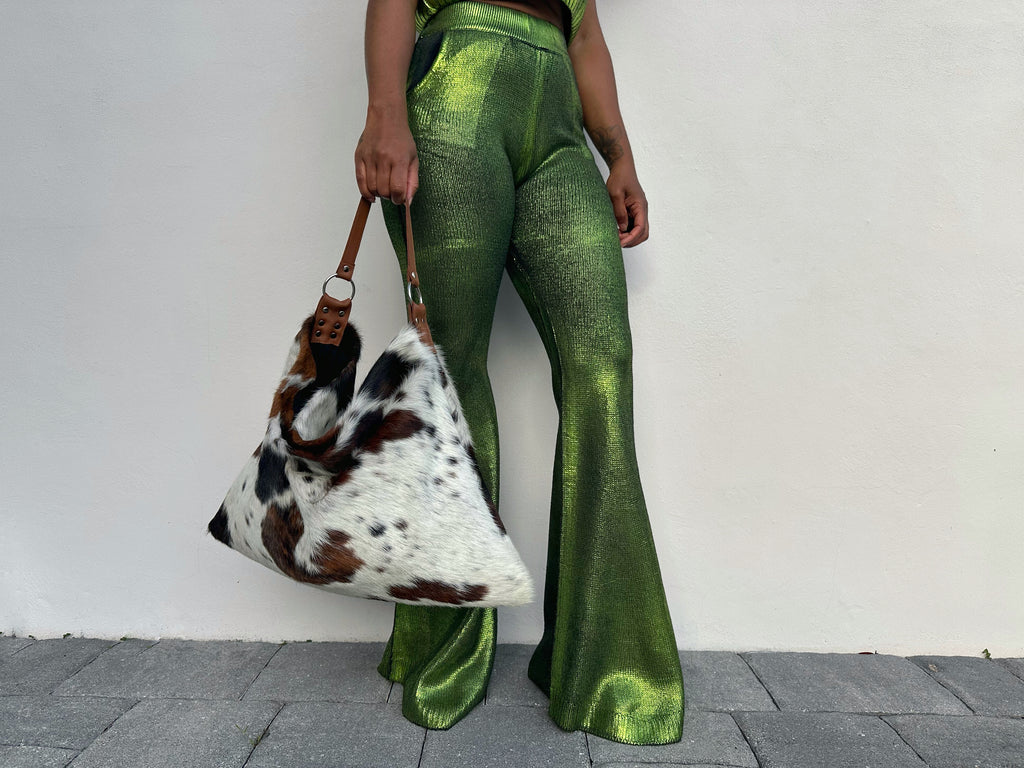 Delta Shoulder Bag - Tri-Color Cow Print