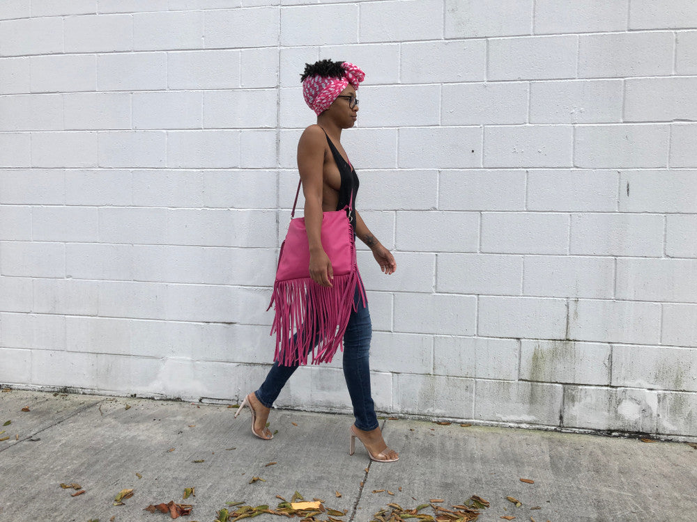 Large Fringe Crossbody Leather Bag - MORE COLORS