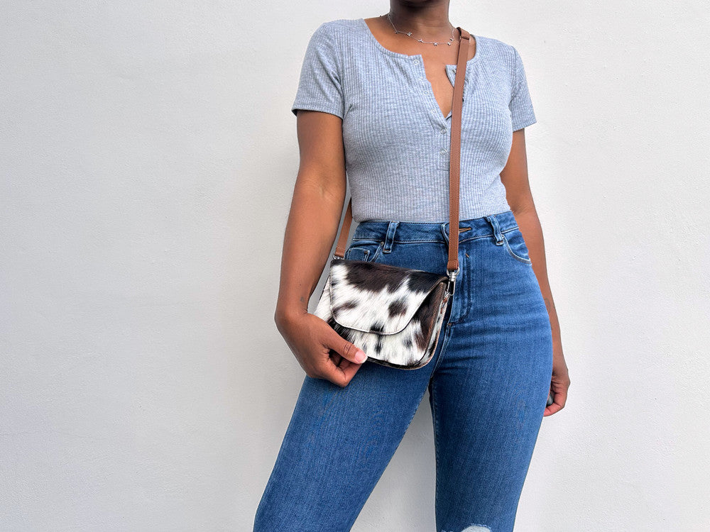 Kai Crossbody - Tri-Color Cow Print