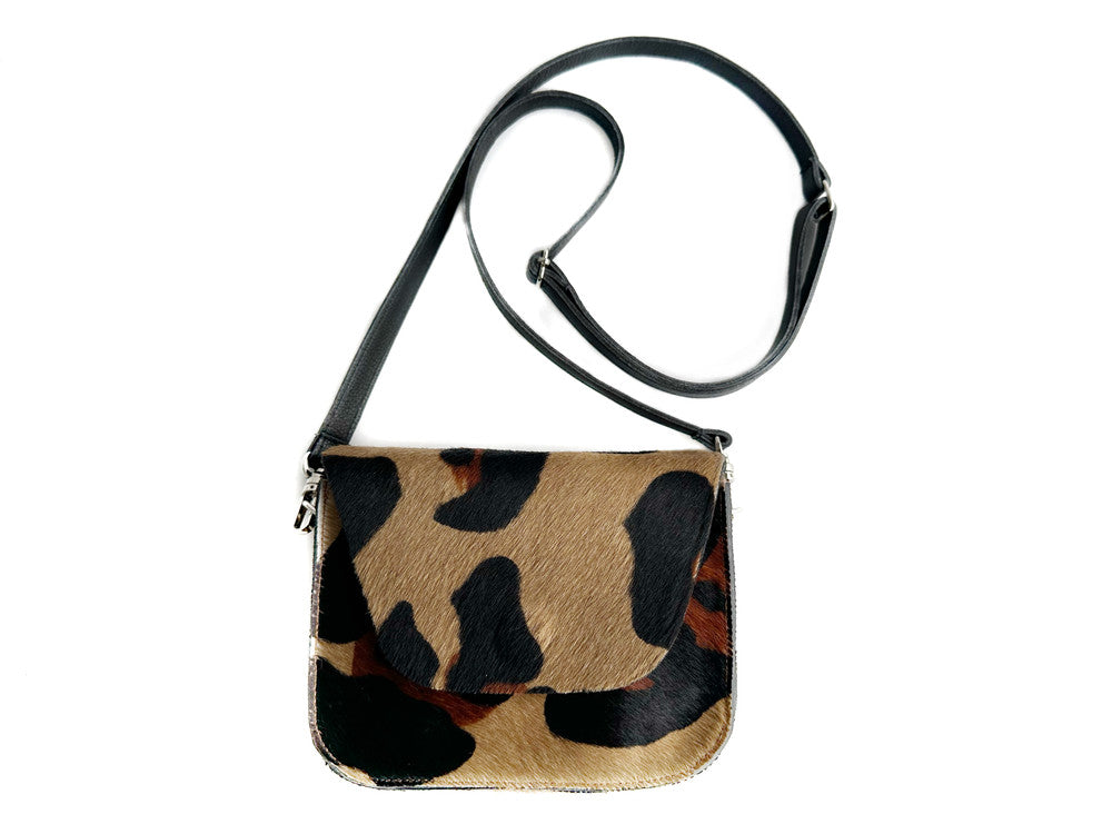 Kai Crossbody - Large Leopard Calf Hair