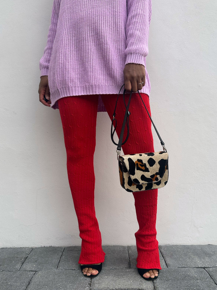 Kai Crossbody - Large Leopard Calf Hair