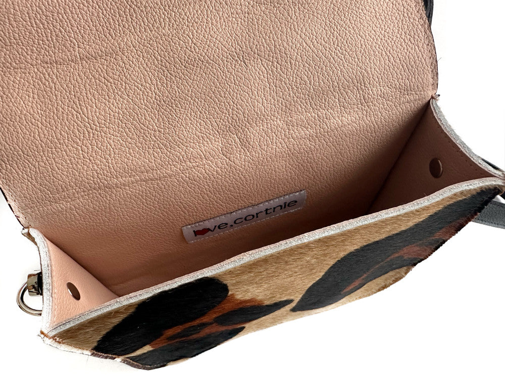 Kai Crossbody - Large Leopard Calf Hair