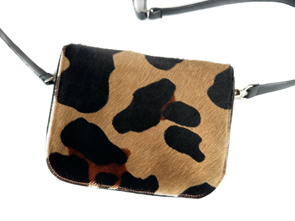 Kai Crossbody - Large Leopard Calf Hair