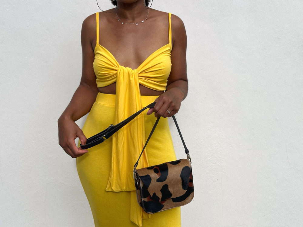 Kai Crossbody - Large Leopard Calf Hair