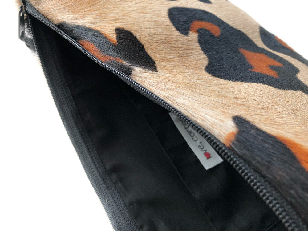 Large Scale Leopard Calf Hair Clutch