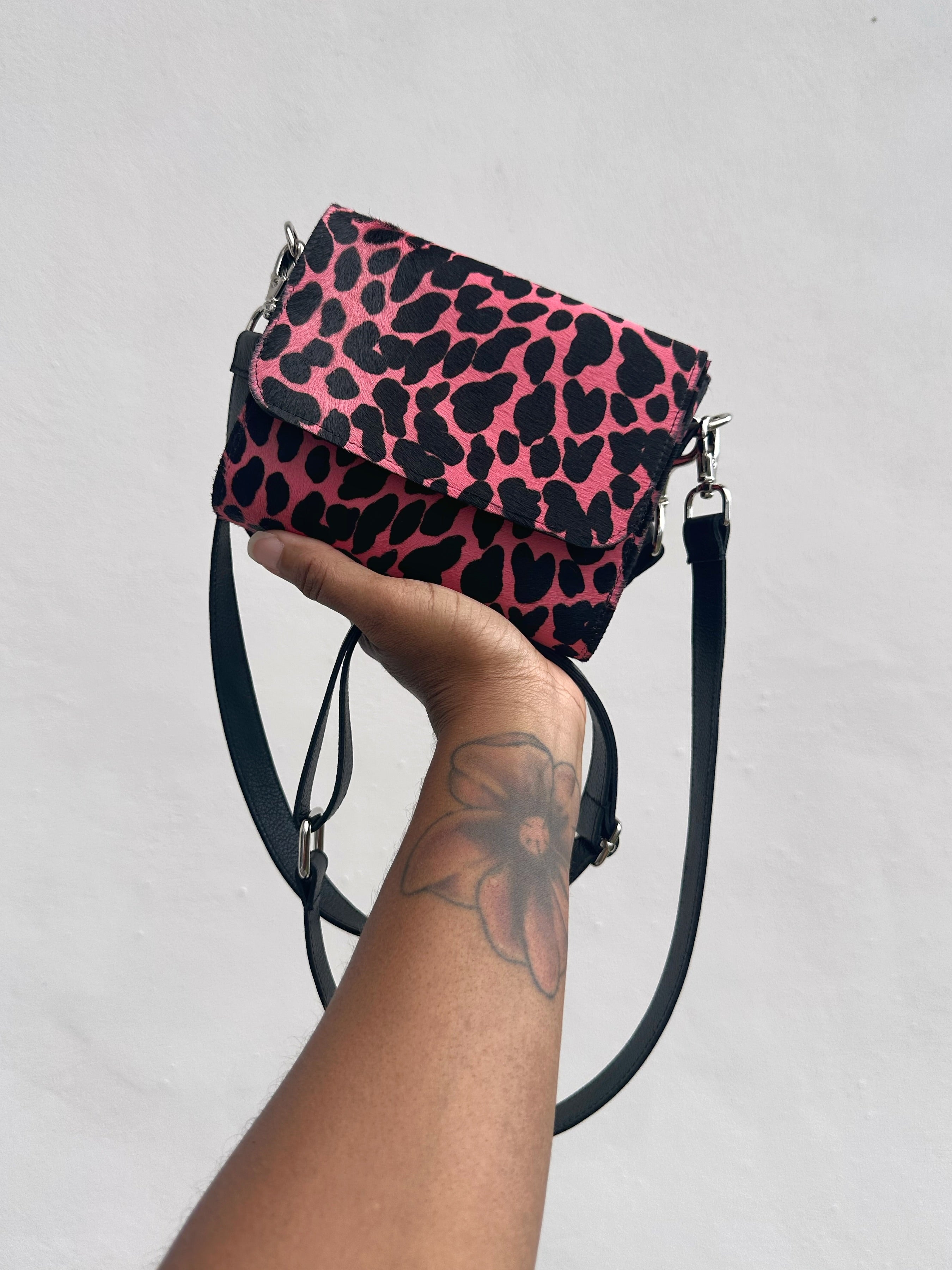 NEW! Mini Snap Crossbody - Coral Spotted Calf Hair