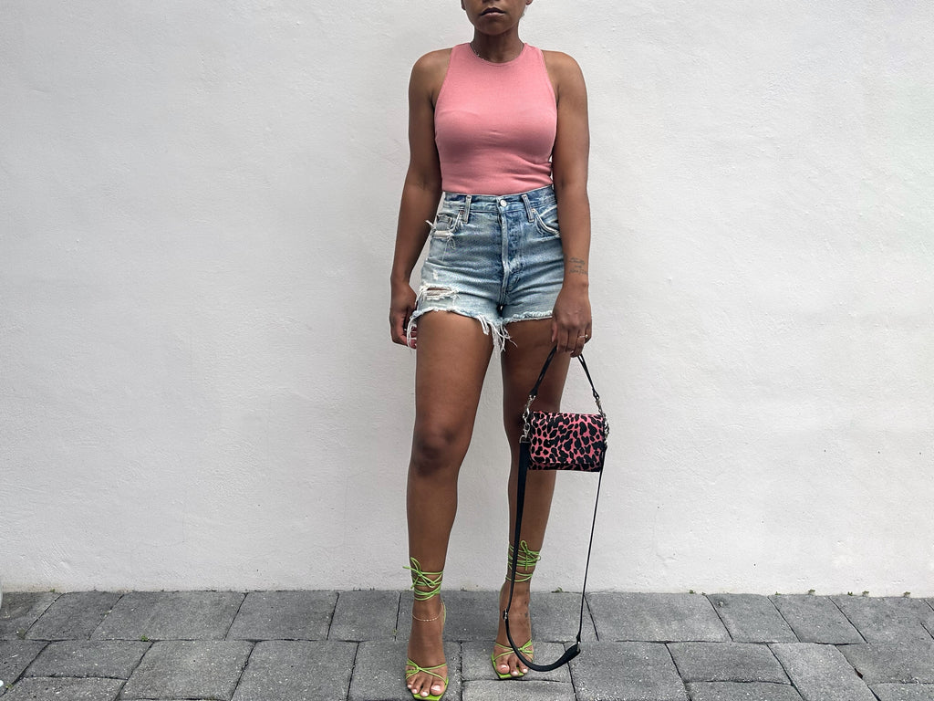 NEW! Mini Snap Crossbody - Coral Spotted Calf Hair