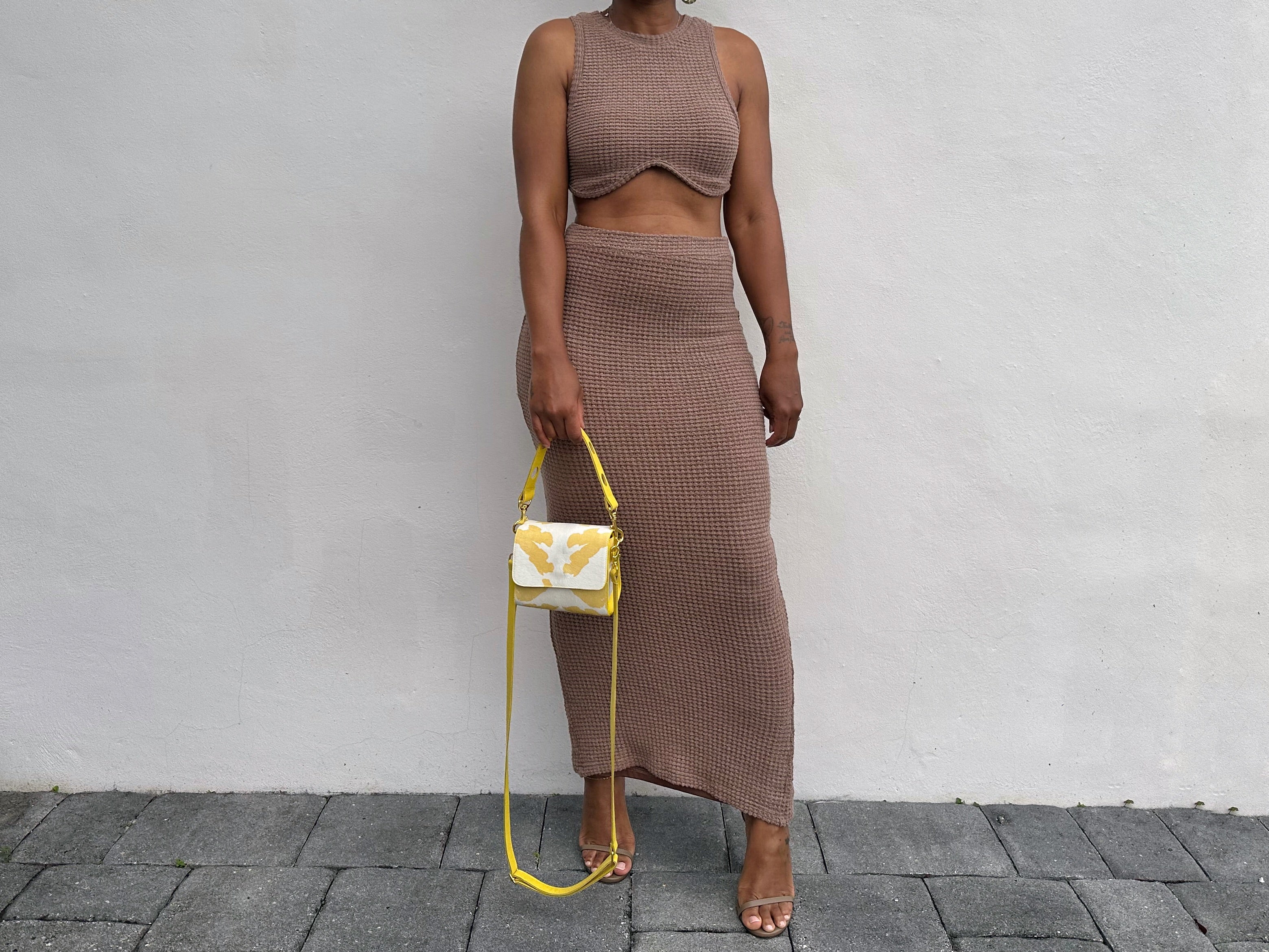 NEW! Mini Snap Crossbody - Yellow Cow Print Calf Hair