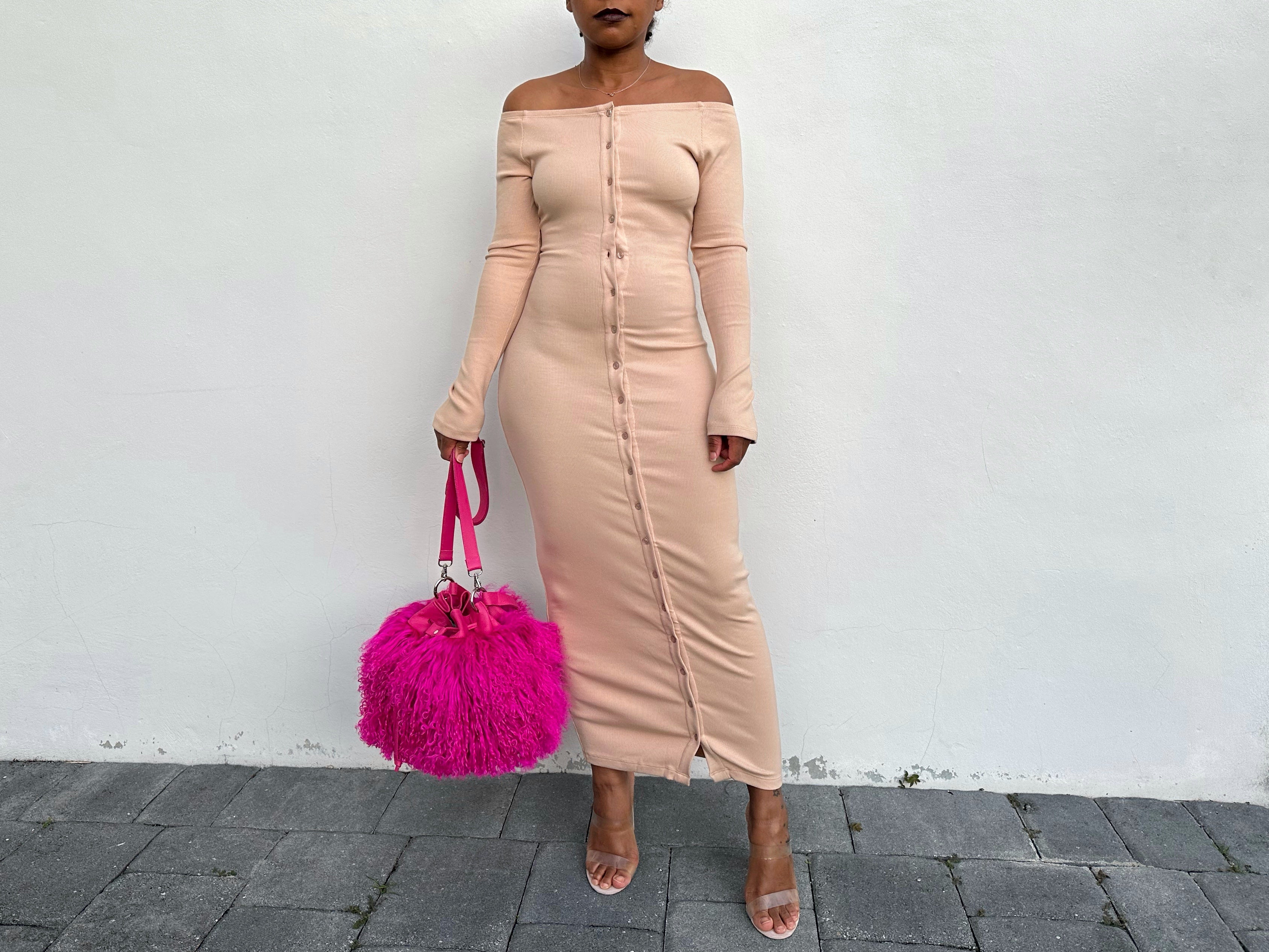 RESTOCKED! Mongo Leather Bucket Bag - Fuchsia Pink