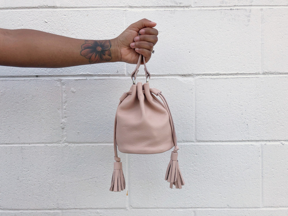 Queendom Studded Leather Mini Bucket Bag - MORE COLORS