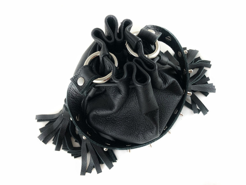 Queendom Studded Leather Mini Bucket Bag - MORE COLORS