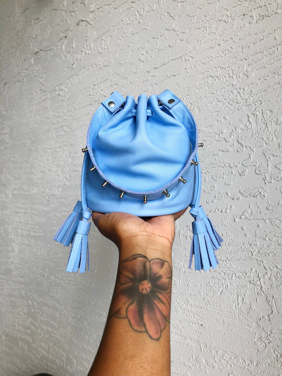 Queendom Studded Leather Mini Bucket Bag - MORE COLORS
