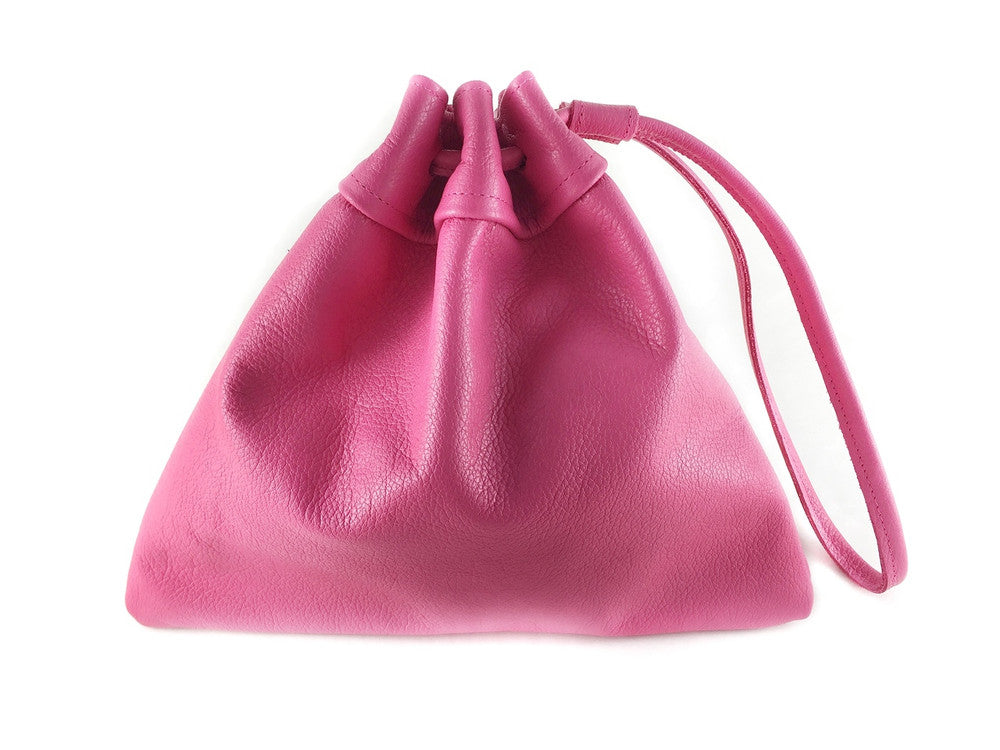 Three Points Drawstring Mini Leather Bag - MORE COLORS
