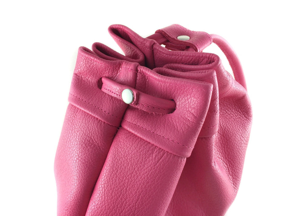 Three Points Drawstring Mini Leather Bag - MORE COLORS