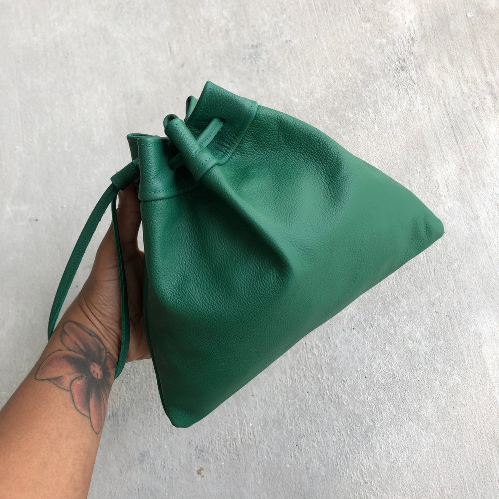 Three Points Drawstring Mini Leather Bag - MORE COLORS