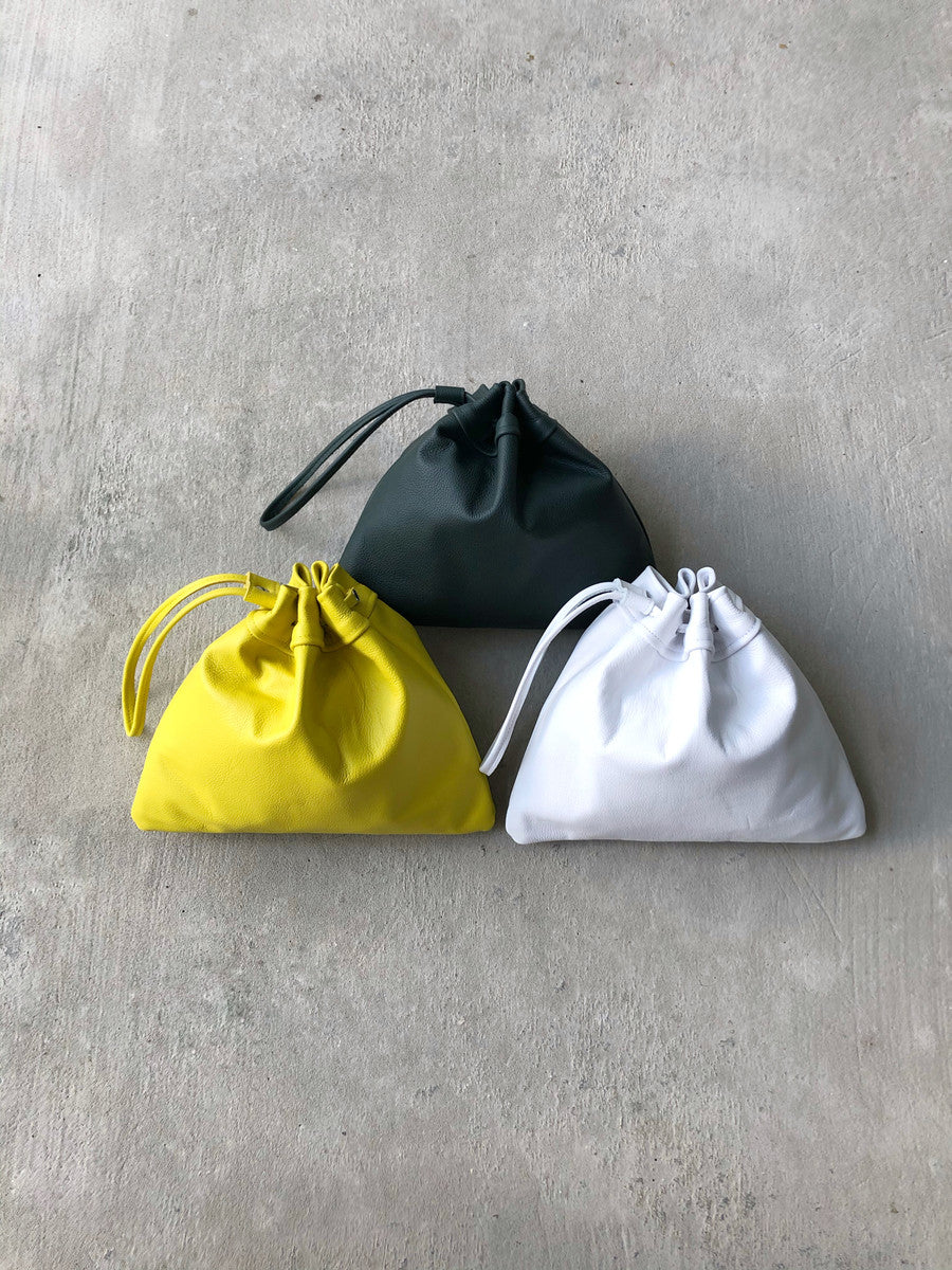 Three Points Drawstring Mini Leather Bag - MORE COLORS