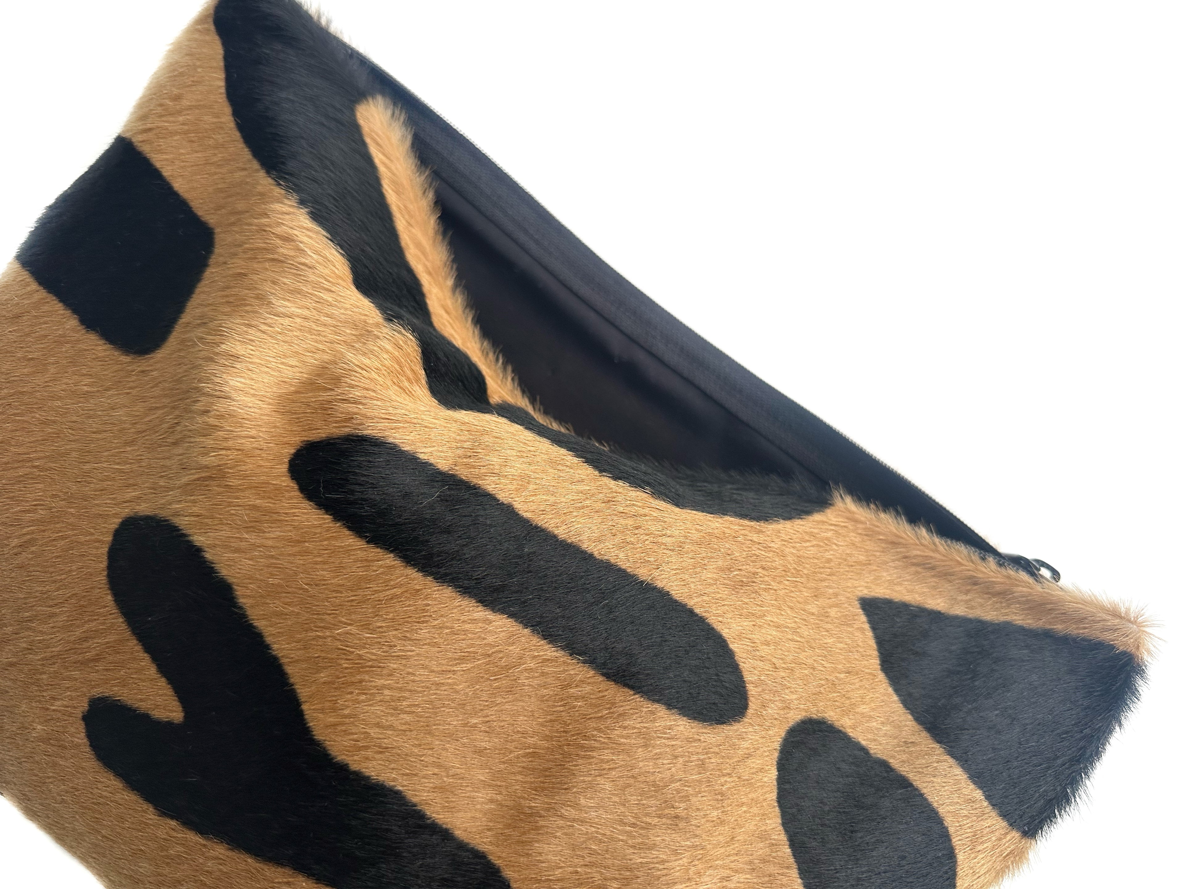 NEW! Zip Top Calf Hair Clutch - Jaguar I