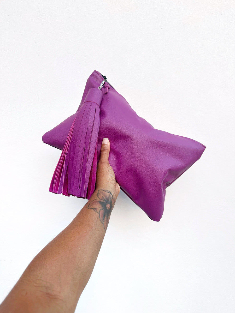 NEW! Color Me Zip Top Leather Clutch - MORE COLORS